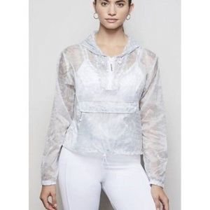 NWT Good American Icy Leopard Print Windbreaker